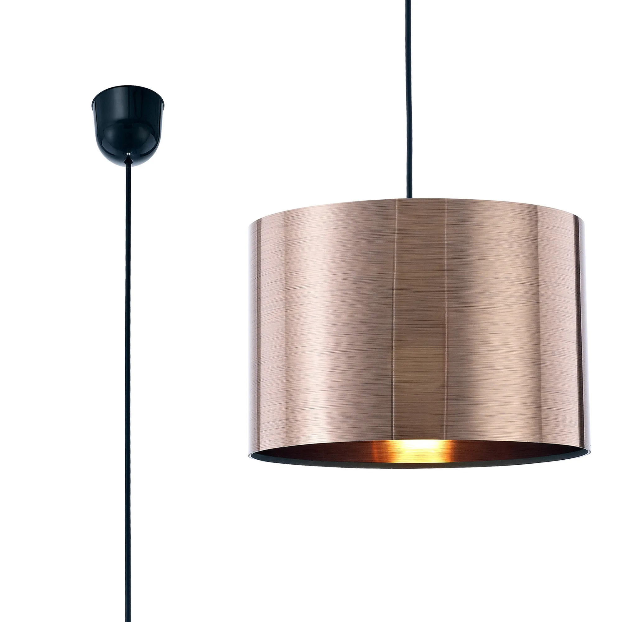 D0253  Dako 30cm Acrylic Pendant 1 Light Copper Black